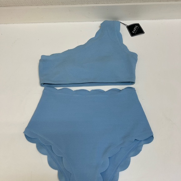 Zaful Other - NWT Zaful Baby Blue Scalloped Edge Bikini 👙